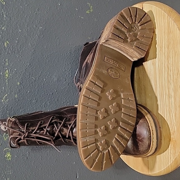 Timberlands Sienna Brown Leather Lace Up Ankle Boots Size 10 Waterproof - Picture 7 of 7